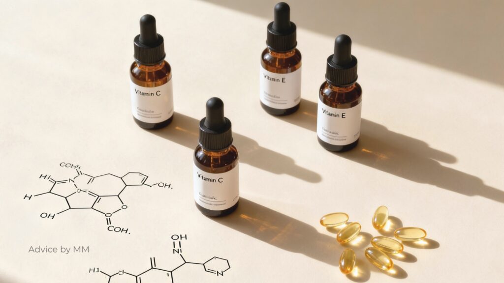 Vitamina C (acid ascorbic) în rutină: combinații corecte, incompatibilități și mituri frecvente