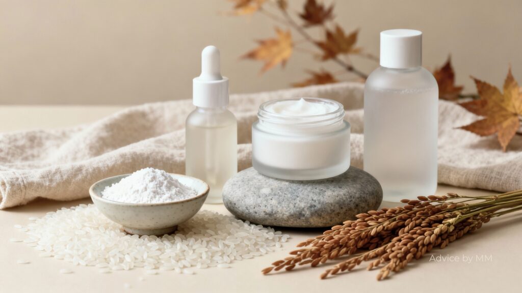 Orezul în cosmeticele asiatice: extracte, apă de orez și ulei din tărâțe